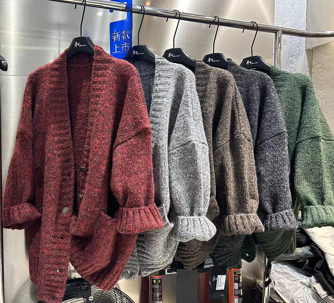 和家大码女装开衫毛衣女秋冬新款胖MM宽松软糯慵懒针织外套