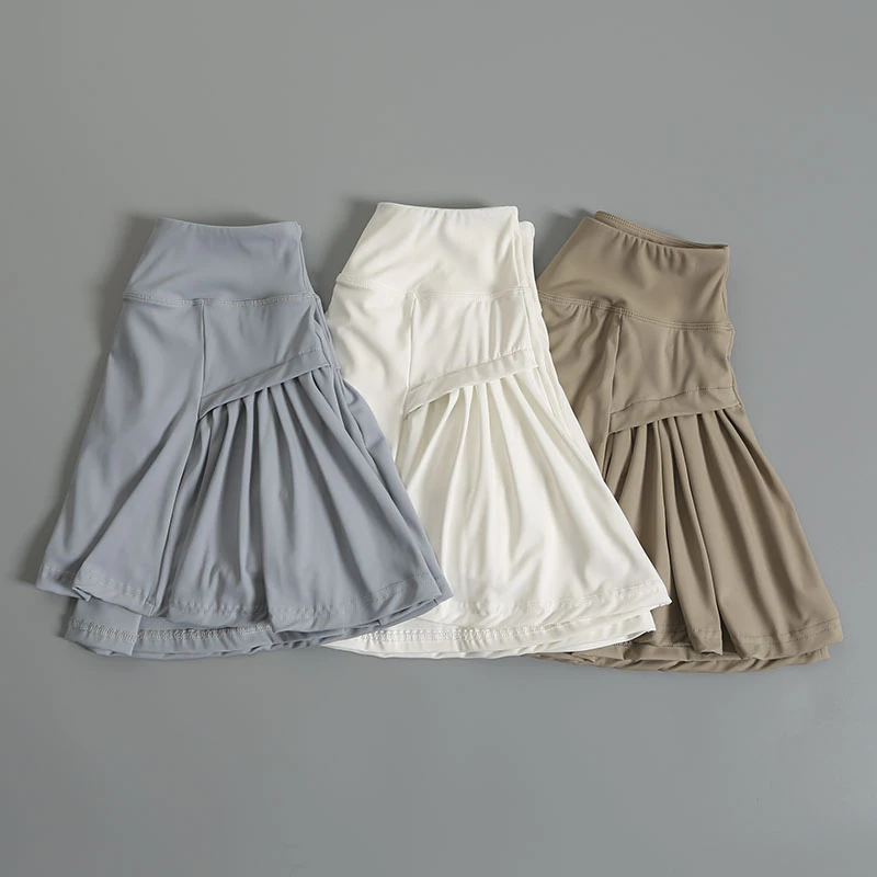 夏季速干短裙羽毛球运动裙高腰防走光a字马拉松跑步健身网球裙子