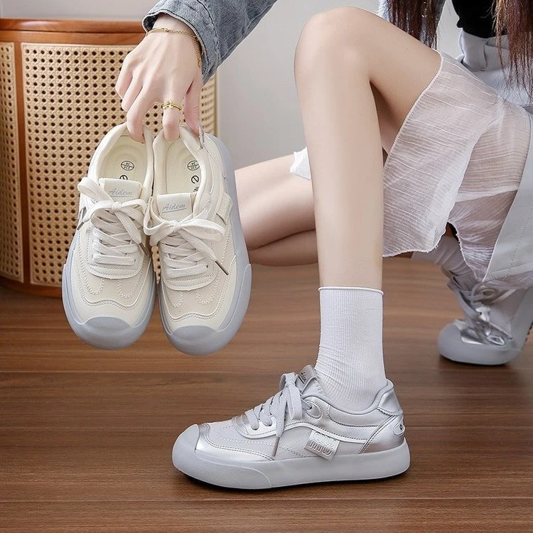 德训小白鞋2025春季女学生韩版ins百搭厚底板鞋休闲鞋子E-2