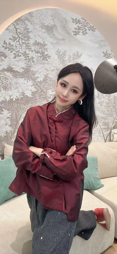 【禾禾家】秋冬款 新中式国风时尚气质女士双宫小花领加厚上衣30668