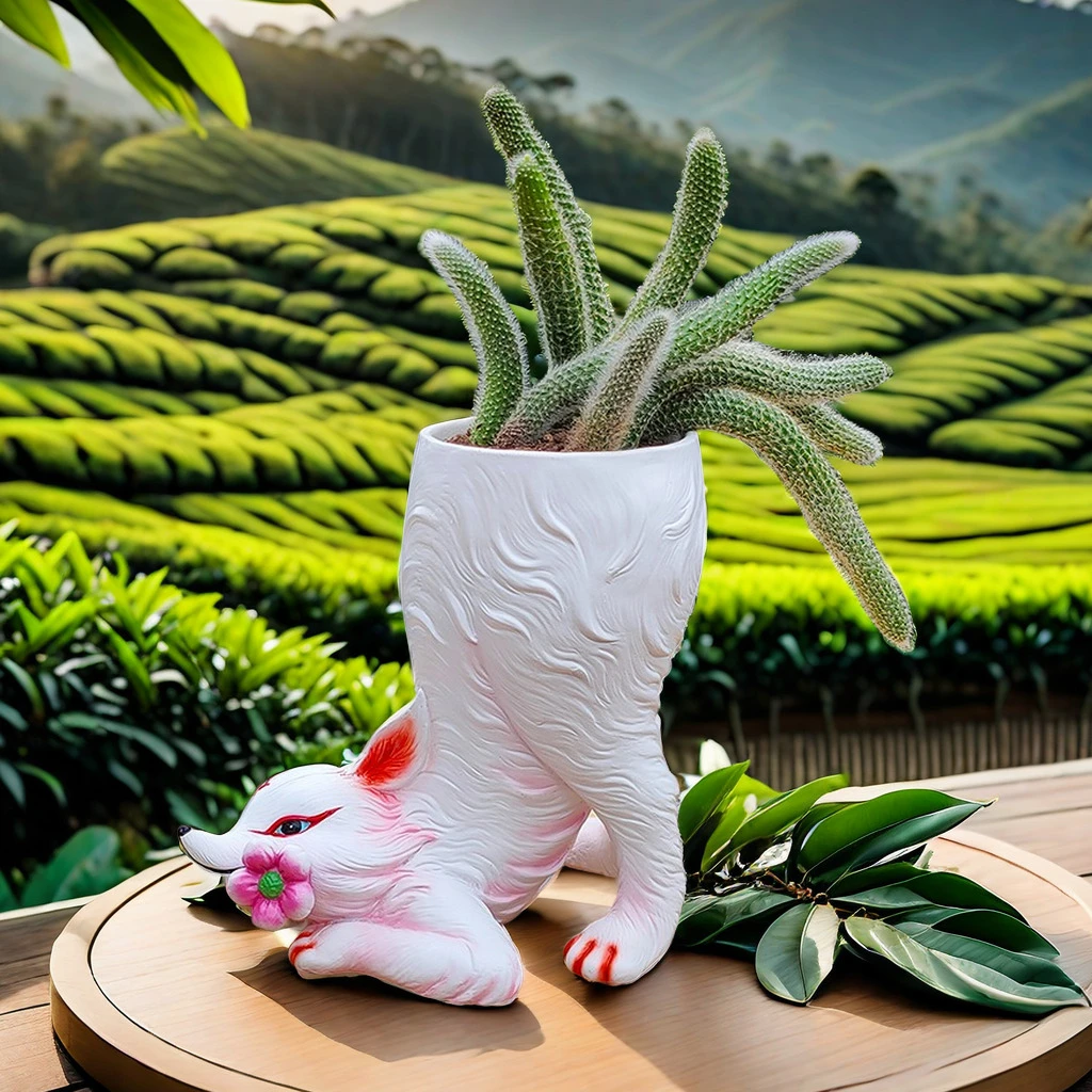 妖娆九尾狐高盆多肉大号花盆居家花园庭院装饰造景仙人掌绿植花瓶