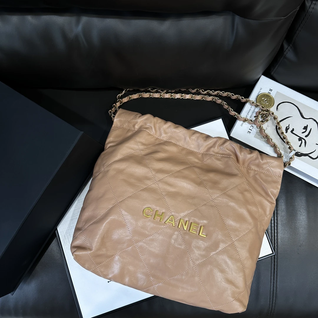 95新 Chanel/香奈儿 肉桂粉22bag小号