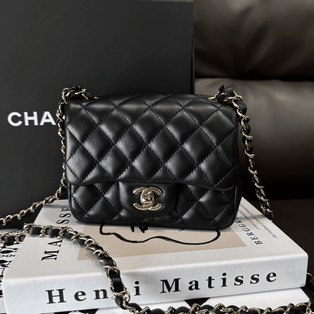 95新 Chanel/香奈儿 芯片黑金方胖子