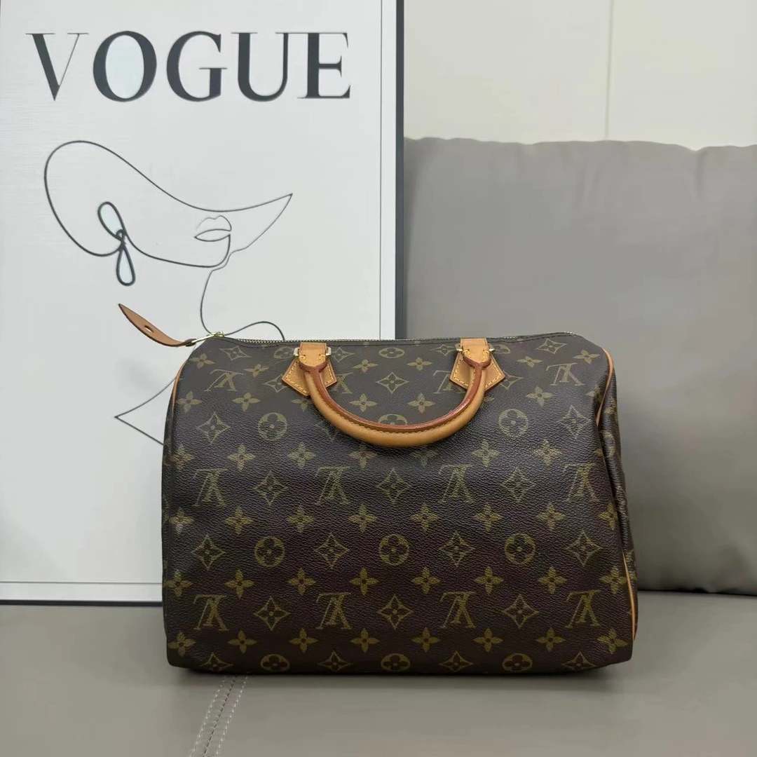 95新 LouisVuitton/路易威登 老花speedy30手提包/25152639