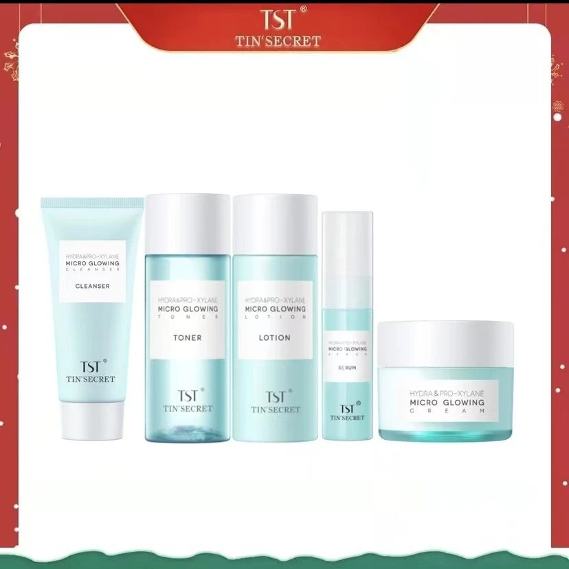 TST双玻流光洁颜乳10g+精华水15ml+精粹乳15ml+充盈霜10g