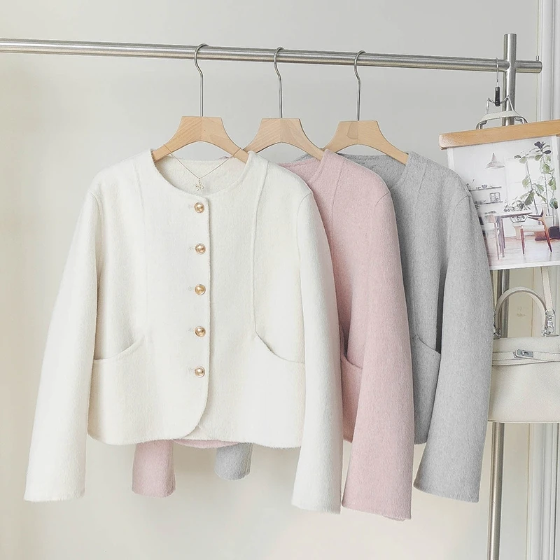 【朵儿studio】“小香”秋冬手工双面毛呢金扣外套 D269