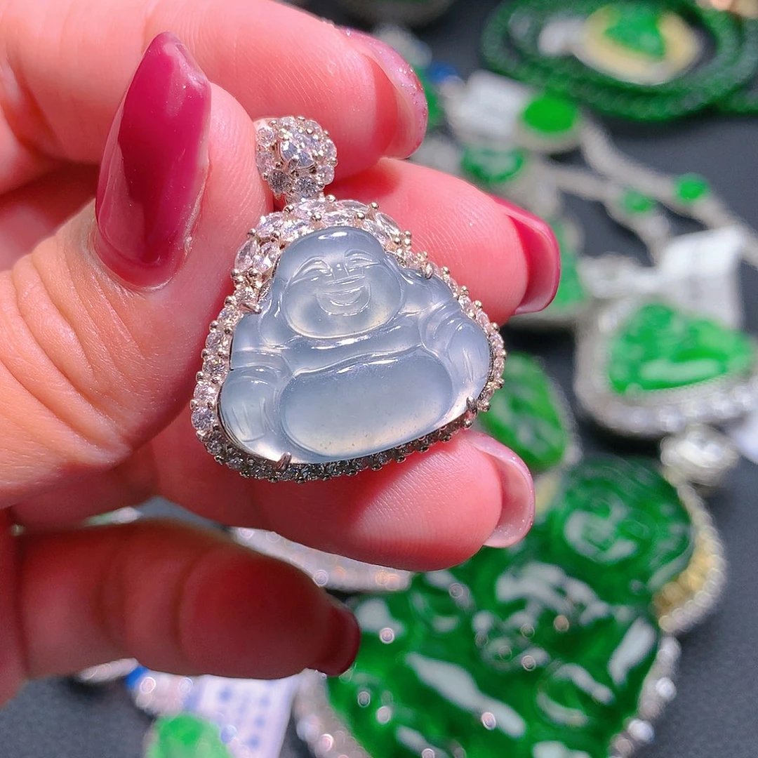 翡翠颈饰银S925镶嵌翡翠