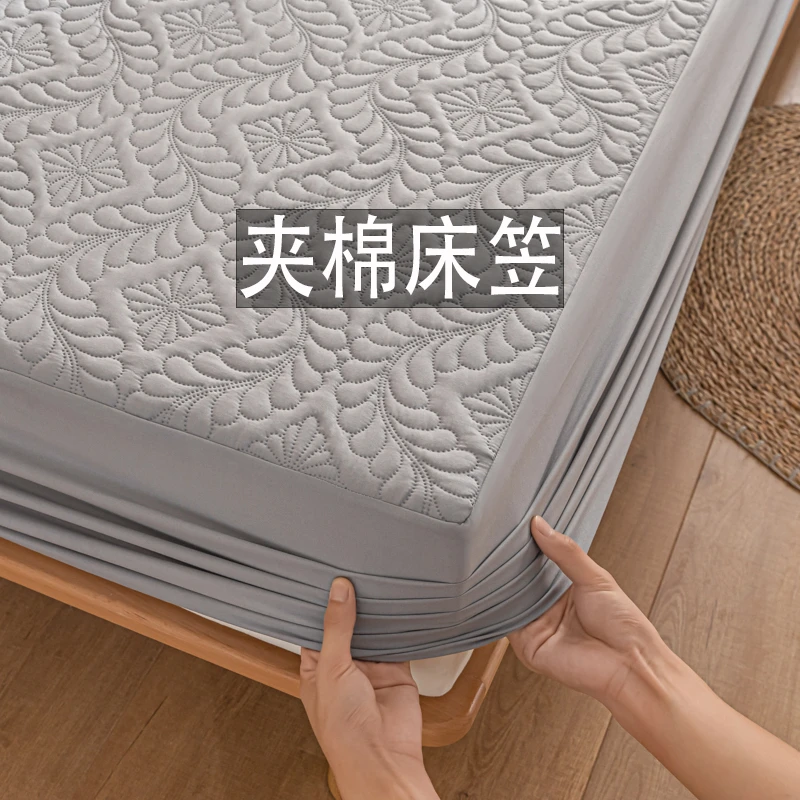 防水床笠加厚夹棉床套防滑床罩加高1.5m床垫保护套0.9米学生宿舍