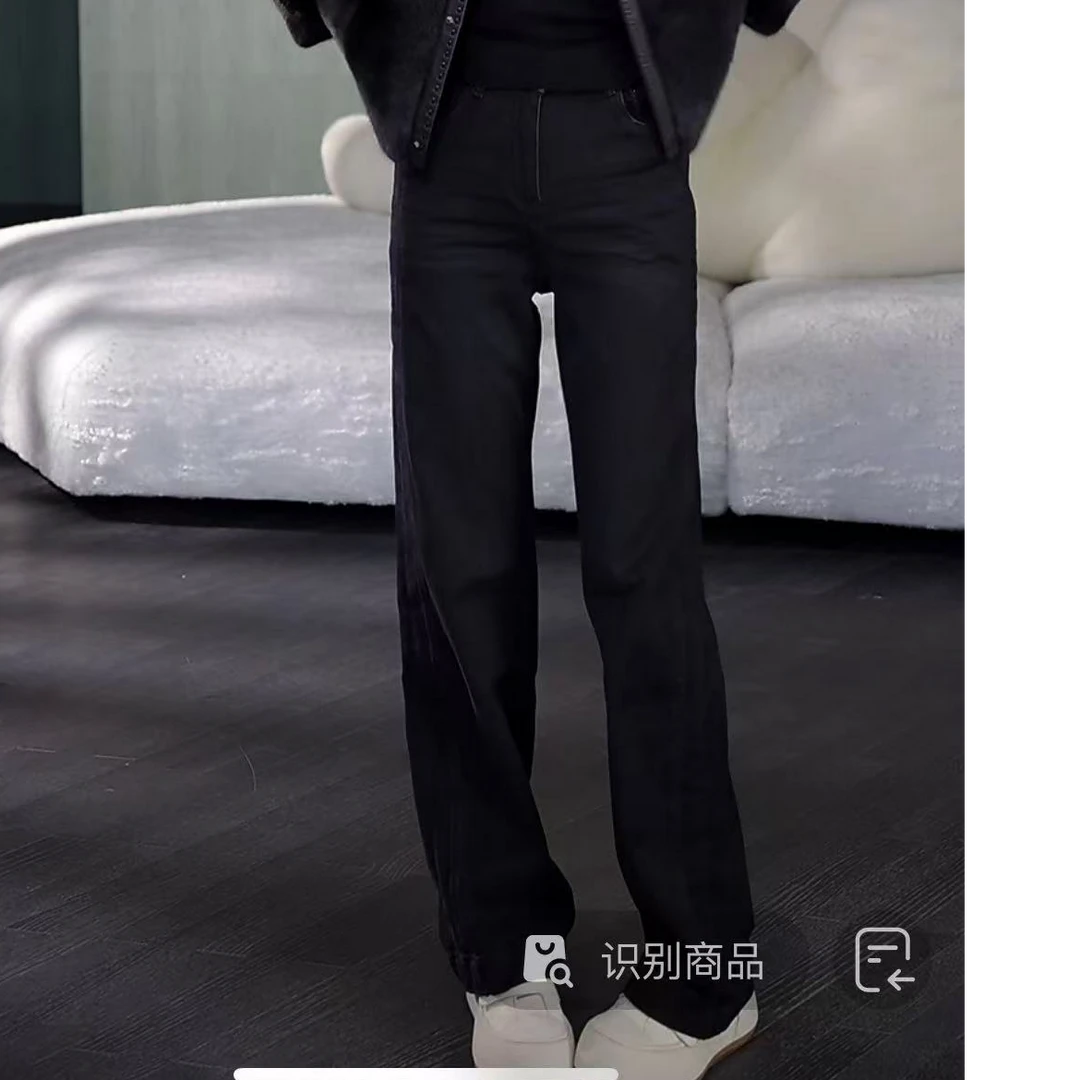 i-EAST 無敌显腿长~超弹加绒微喇百搭牛仔裤 K12850