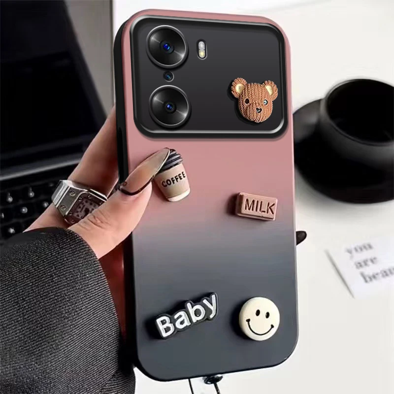 适用荣耀60手机壳LSA-AN00彩绘防摔创意高级全包女款个性立体熊头