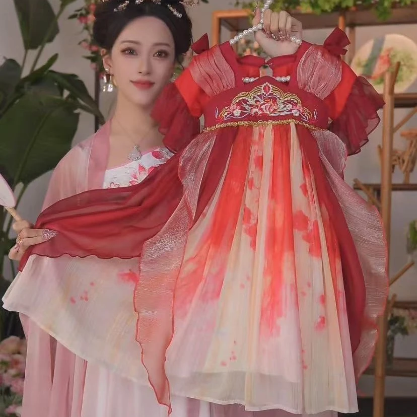 【好运】仙子系列 2024夏季新款中国风古风女童绣花汉服裙葵四
