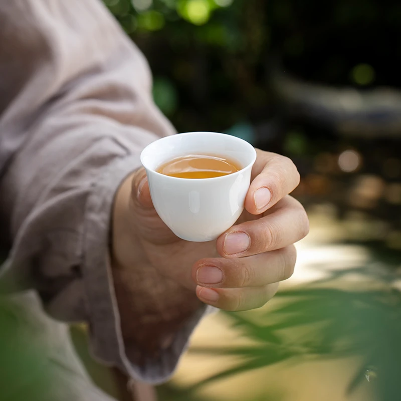 象牙白  德化白瓷手工品茗杯陶瓷功夫茶具家用创意喝茶单杯主人杯