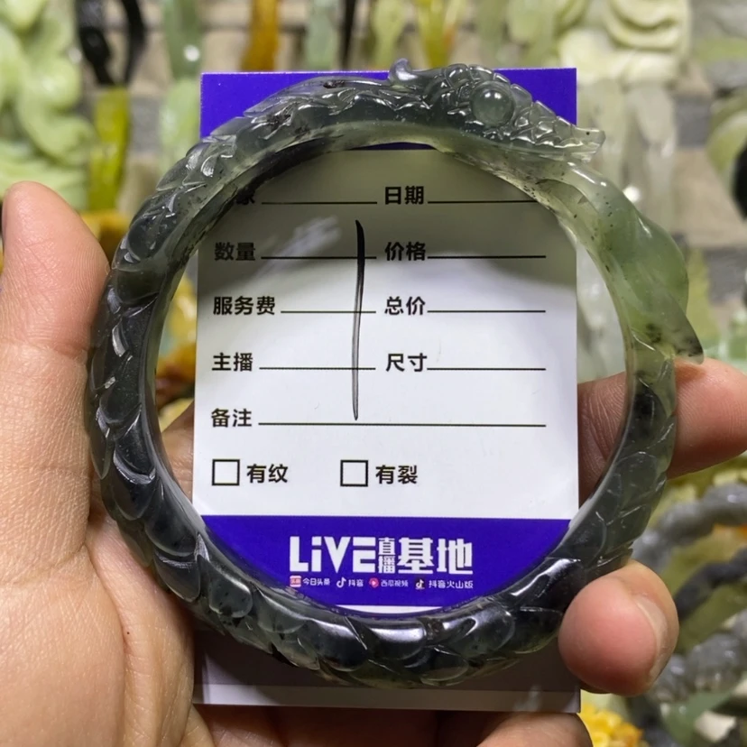 【闪购商品】蛇纹石玉手镯未镶嵌晓*儿