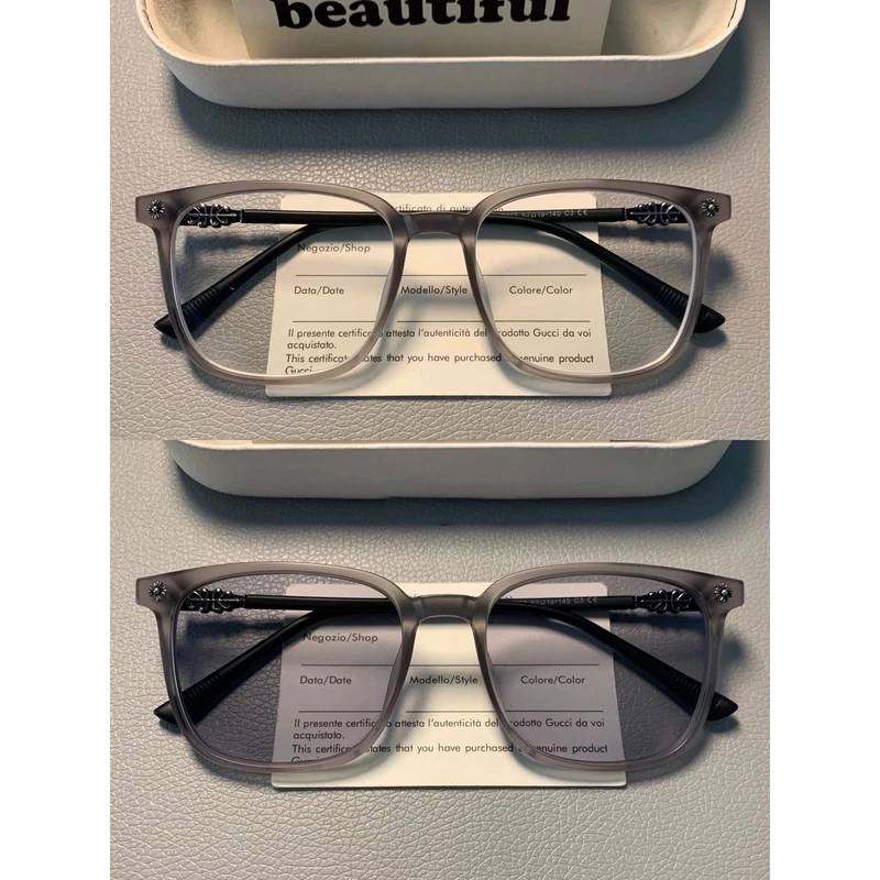 百搭气质深空灰TR90方框眼镜防蓝光护目镜素颜个性可配近视理工男