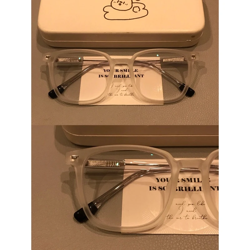 断货王经典椰奶磨砂白眼镜框休闲配近视精致男友网红同款防蓝光女