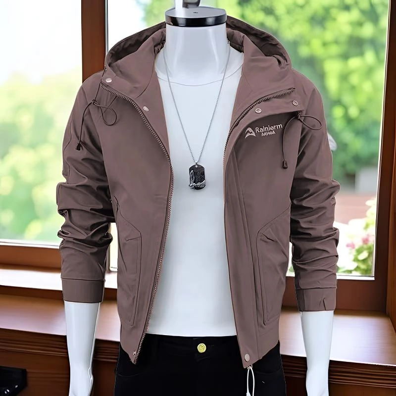 潮流休闲外套连帽夹克韩版修身男春秋薄款夹克百搭帅气上档次外套