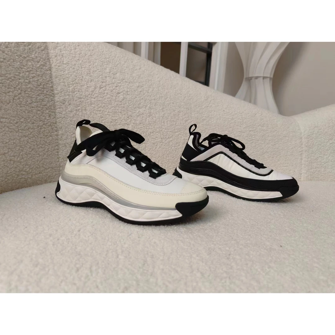 老王甄选 莞产高品新款 国潮流时尚小香风拼色款女士运动休闲鞋