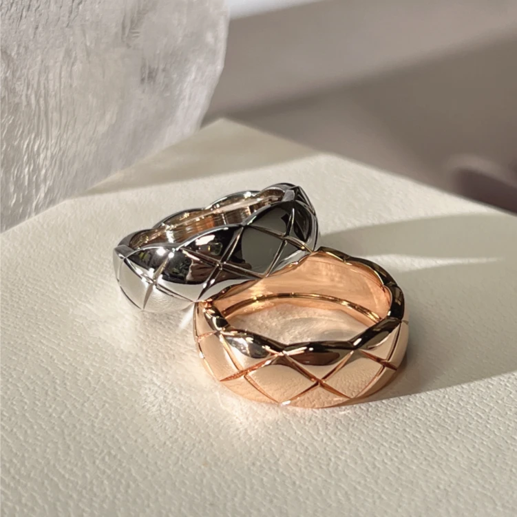 925银戒指  【菱格戒指系列】欧美经典简约百搭菱格纹戒指