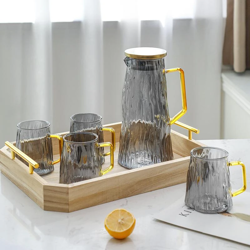 ins北欧玻璃冷水壶家用大容量凉水壶水杯冰川杯子水具套装耐高温