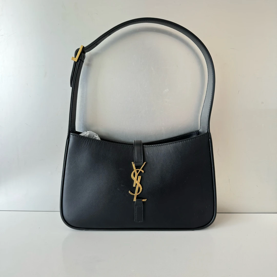 99新 YSL/圣罗兰 hobo黑金腋下包中号 99新 陈辰奢选
