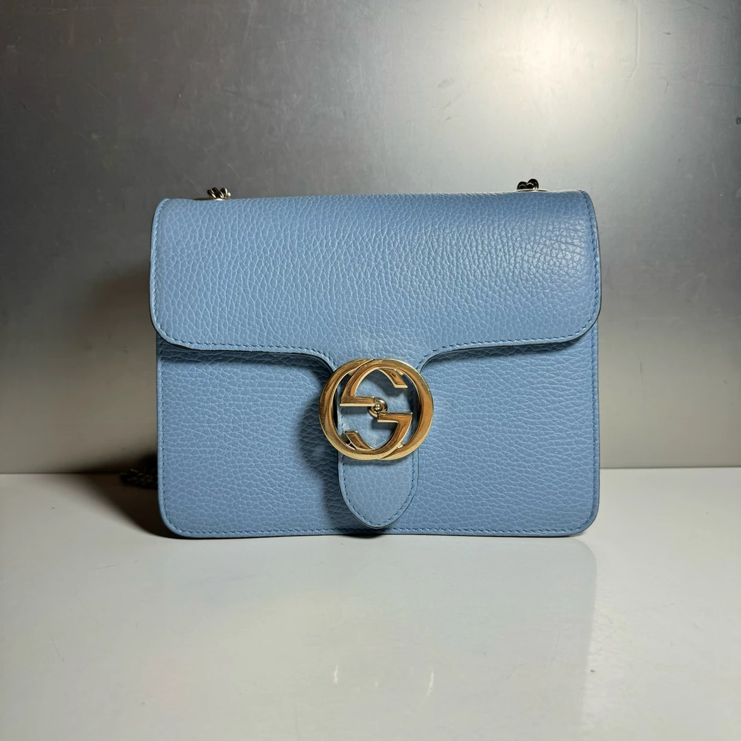 99新 GUCCI/古驰 蓝色风琴包 99新 陈辰奢选