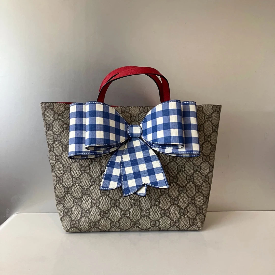 95新 GUCCI/古驰 Gucci蝴蝶结儿童包 98新奢选陈辰
