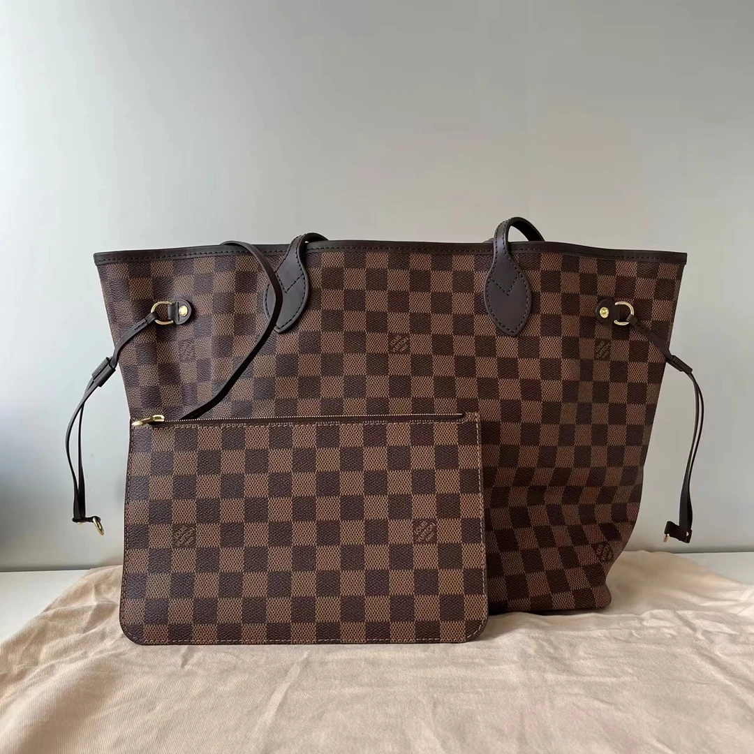 99新 LouisVuitton/路易威登 棋盘格购物袋 中号 陈辰奢选