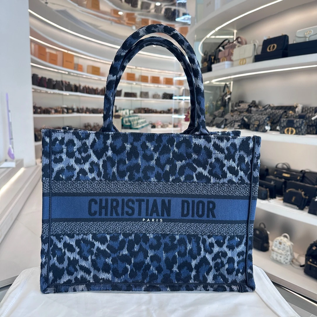 99新 DIOR/迪奥 豹纹托特中号包 99新 陈辰奢选