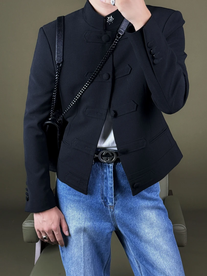 【福利】-男士轻奢痞帅修身立领青年装改良款尼赫鲁短款夹克