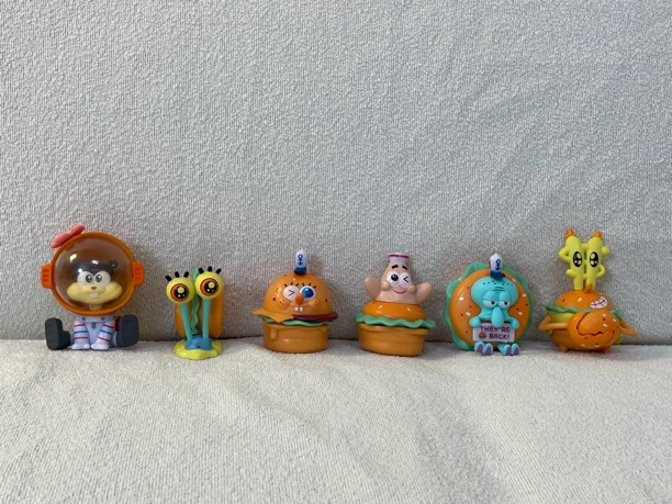 海绵宝宝美味蟹堡卡通动漫公仔潮玩模型一套