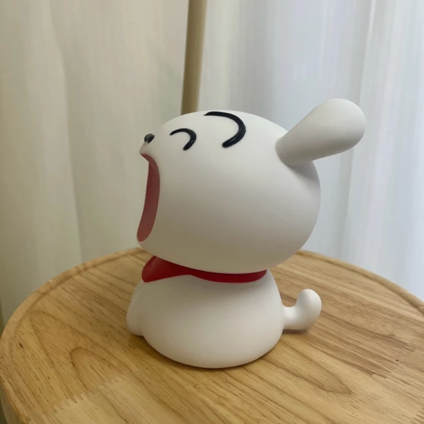 14CM快乐小白 蜡笔小新小白存钱罐手办快乐小白存钱罐 创意礼物
