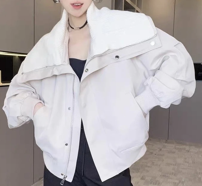 欧货女装南油原创秋冬新款小众设计感披肩领时尚休闲显瘦短外套