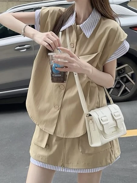 欧货女装2024夏季新款南油甜酷风小众设计感两件时尚套装