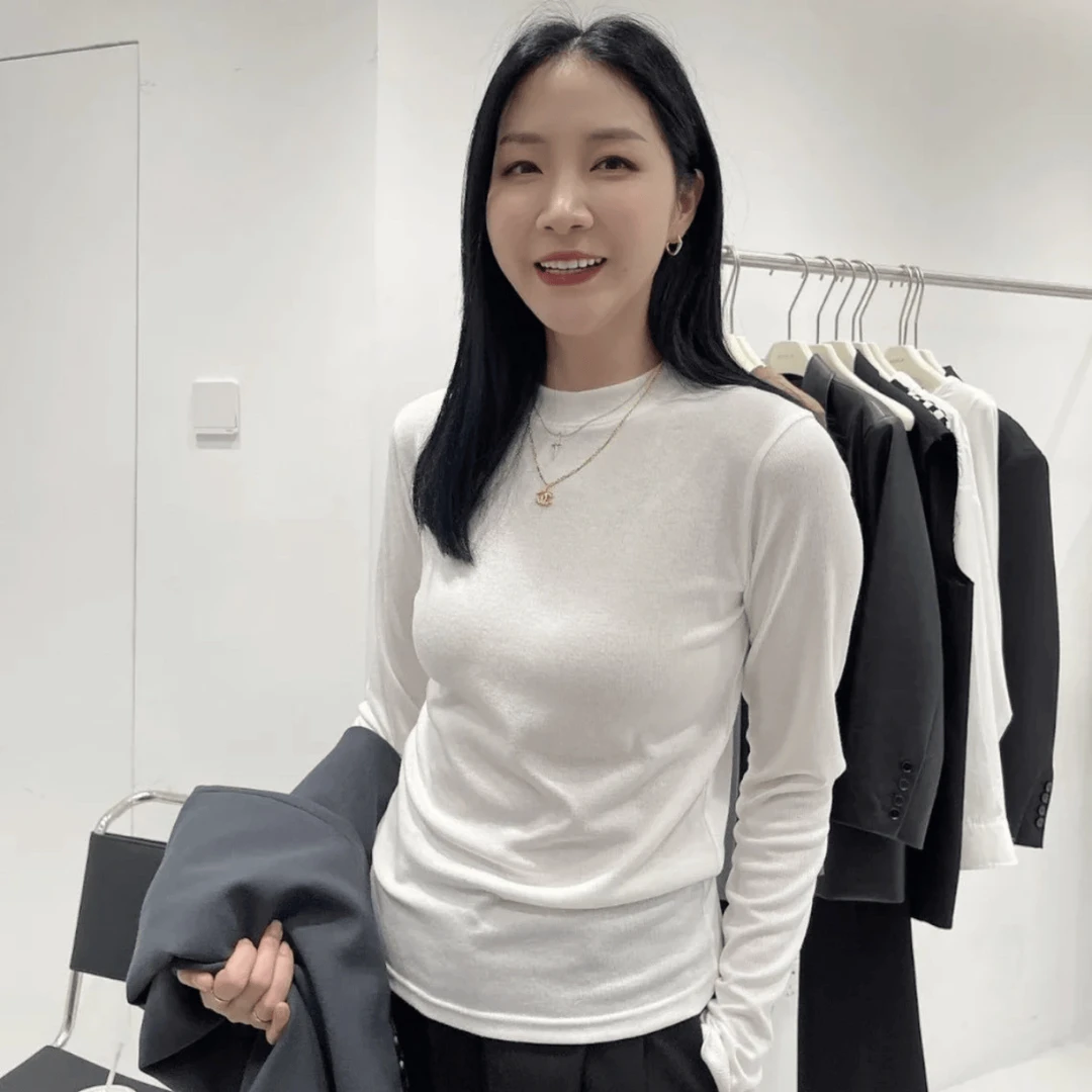 螺纹弹力棉纯色小立领打底衫秋冬季半高领百搭显瘦上衣长袖女t恤