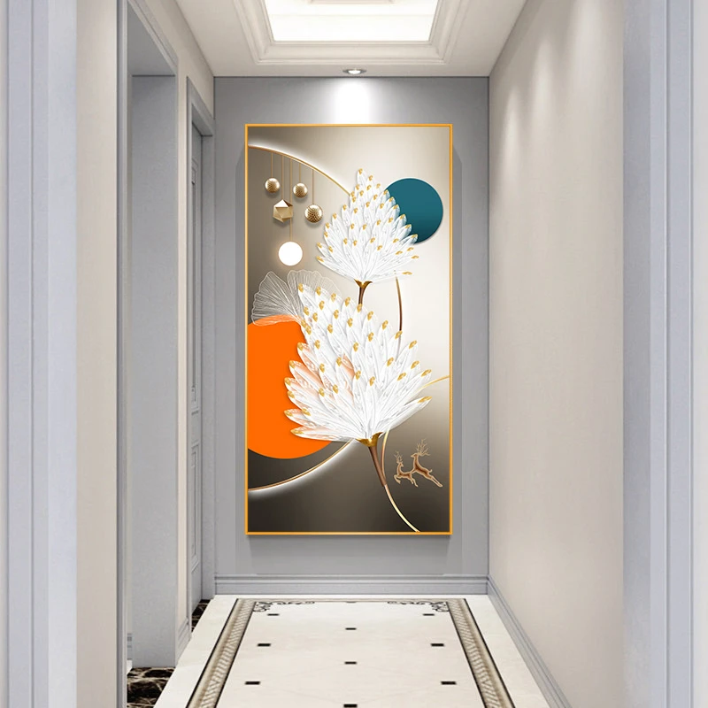 〖吉祥如意〗玄关挂画现代简约轻奢晶瓷镶钻装饰画铝合金超薄X43