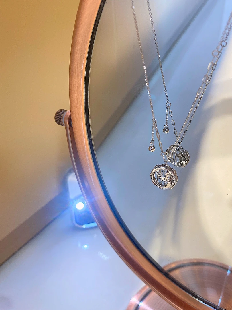 坠链均925银 S925银 中式圆圈女款项链