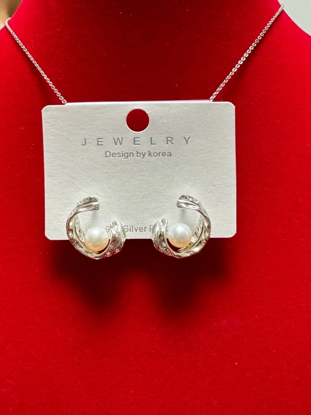 坠链均925银 925银 爆款珍珠耳钉