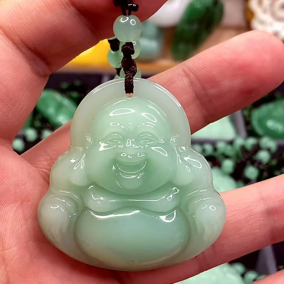 9.浅绿元宝大肚佛吊坠经典时尚百搭款