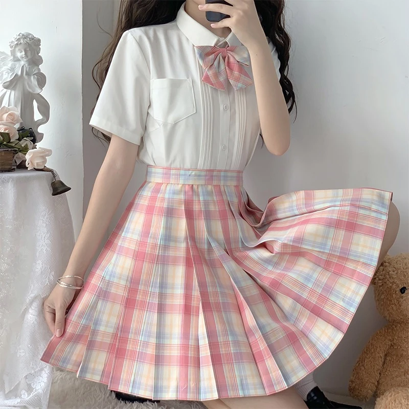 柚恋情书甜嗑正版jk制服裙百搭短裙日系学院风原创百褶裙春夏格裙