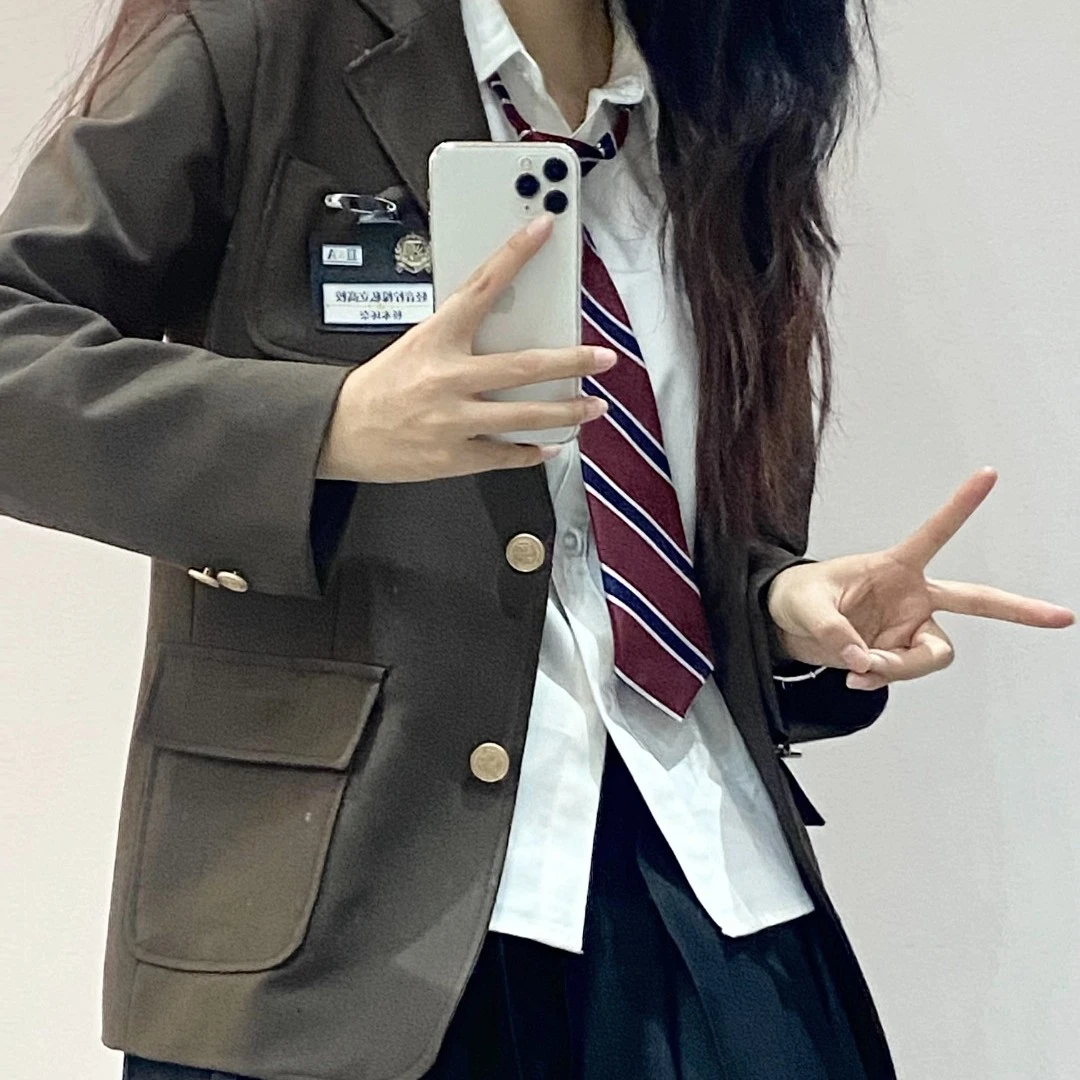 甜嗑原创JK制服日系学院风百搭时尚潮流英伦学生西服春秋套装长袖
