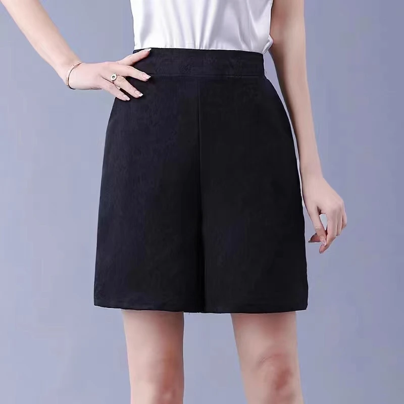 夏季新款(短裤)重磅雕花松紧腰宽松时尚休闲