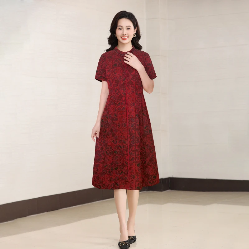 DA88310高端真丝香云纱连衣裙新款专柜正品复古女装连衣裙