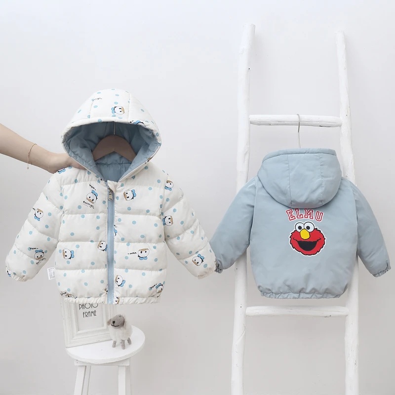 韩系两面穿儿童棉服卡通棉衣