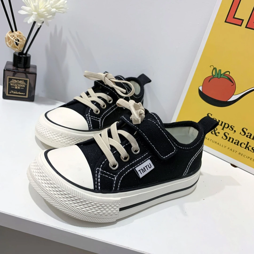 韩版童鞋芒果头帆布鞋春秋男童女童休闲板鞋中童软底透气男童布鞋