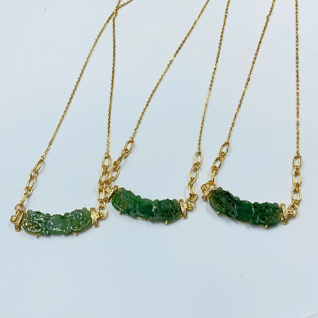 S925银翡翠项链时尚气质多样性发货1件