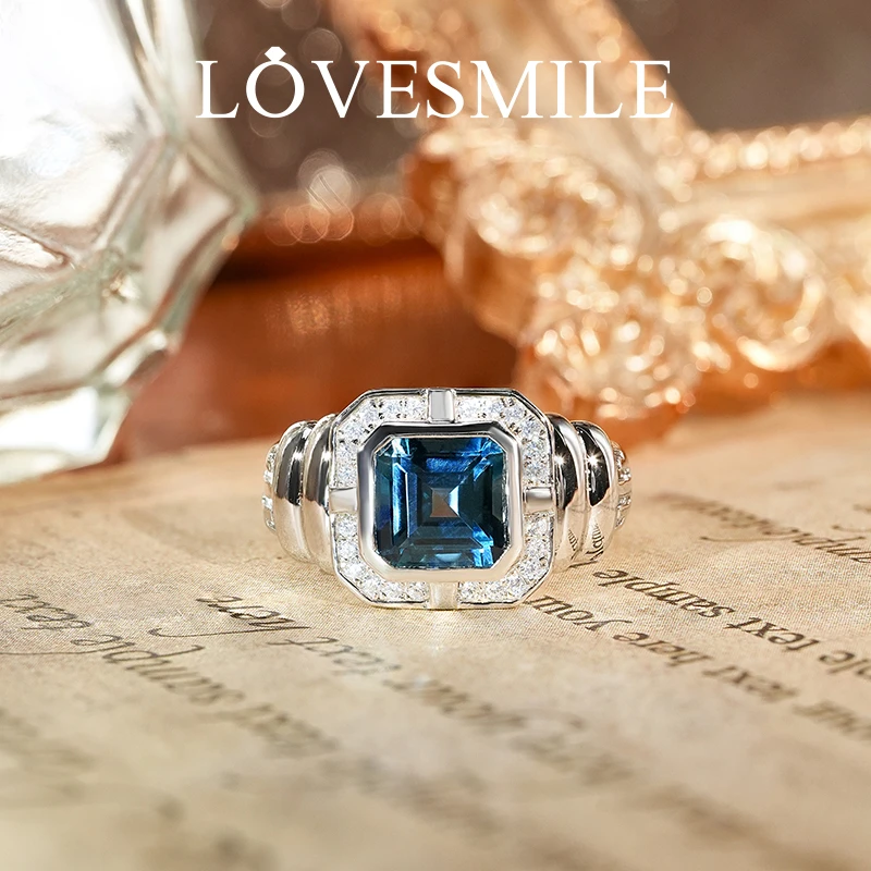 S925银托帕石戒指大气时尚男款