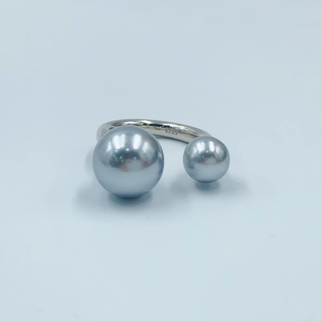 S925银贝珠戒指时尚精美大气241号