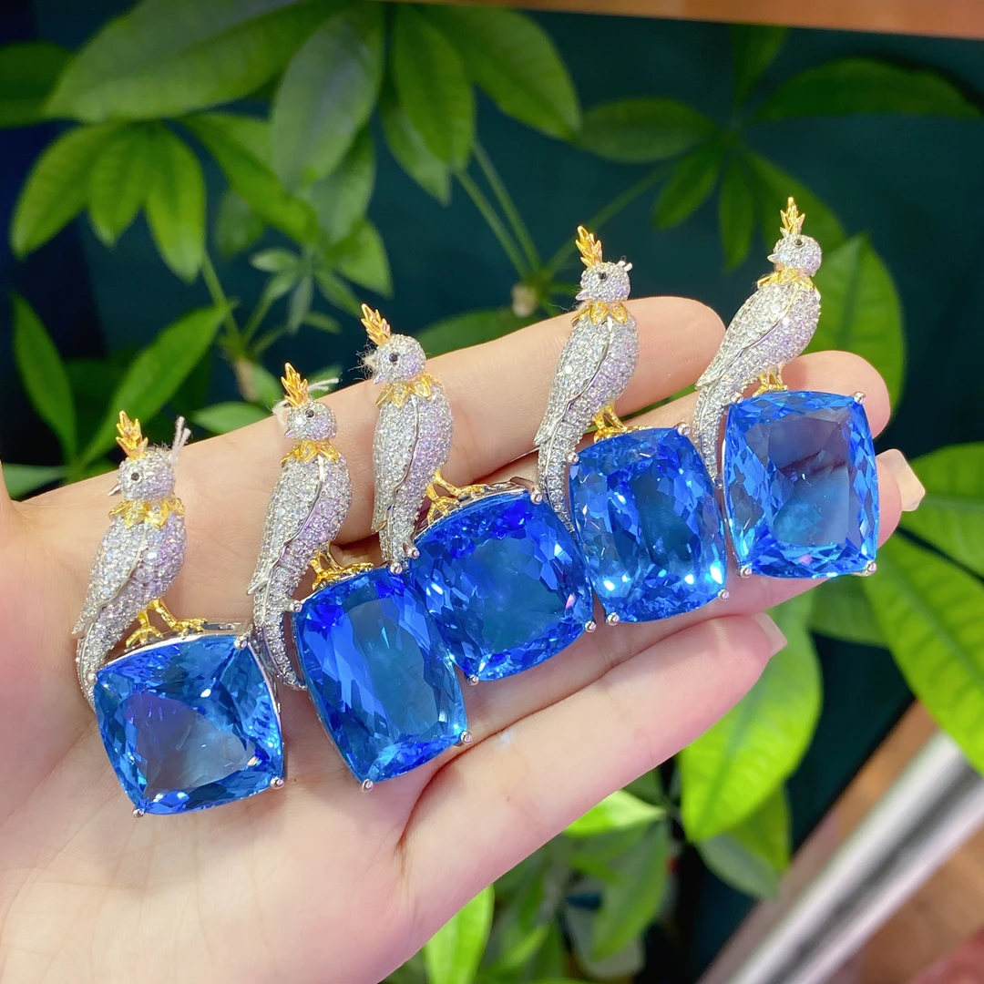 S925银托帕石胸针时尚气质奢华精美多样性发货1件