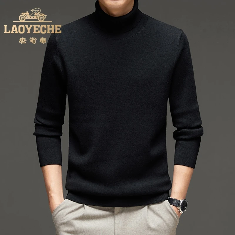 高领精纺可机洗男士高档羊绒衫16针桑蚕丝羊绒圆领针织衫