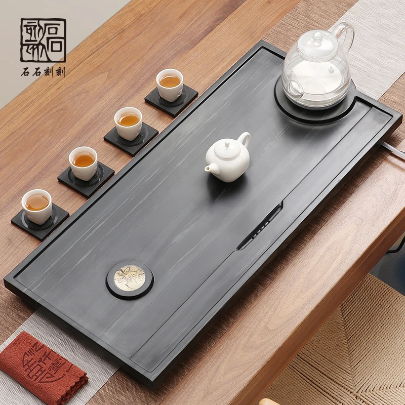石石刻刻整块天然石头皇庭玉家用茶盘客厅现代茶托盘大号排水茶盘